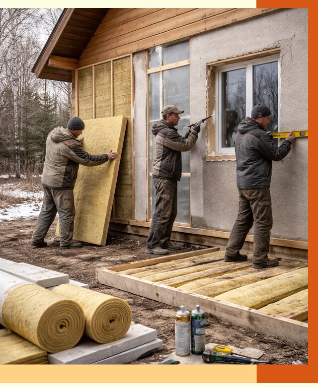 Утепление дачного дома в Снежинске от 4936 руб/м2 — недорого | ТепломастерСнж