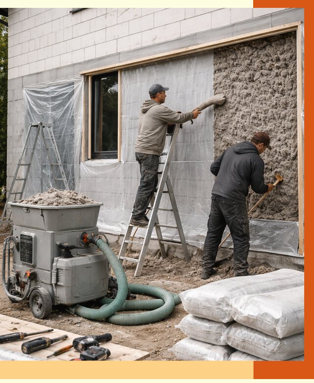 Утепление дома из газобетона эковатой в Снежинске от 4676 руб./м2 | ТепломастерСнж