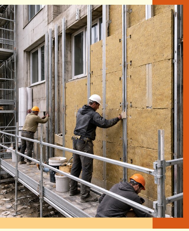 Утепление вентилируемого фасада в Снежинске от 5820 руб/м2 — монтаж и утепление вентфасад | ТепломастерСнж