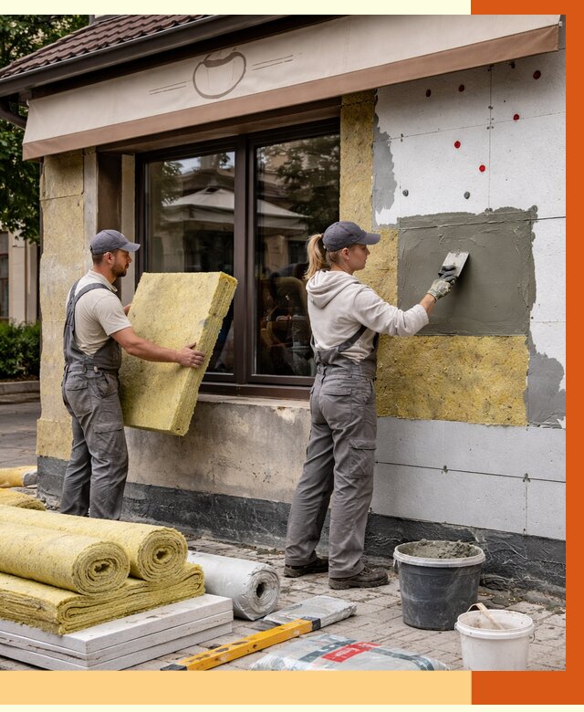 Утепление кафе в Снежинске от 4365 руб/м2 — комплексно под ключ | ТепломастерСнж